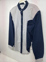 Be Women’s Cowboy Threads Blue White Long Sleeve Button Up Large LL-40