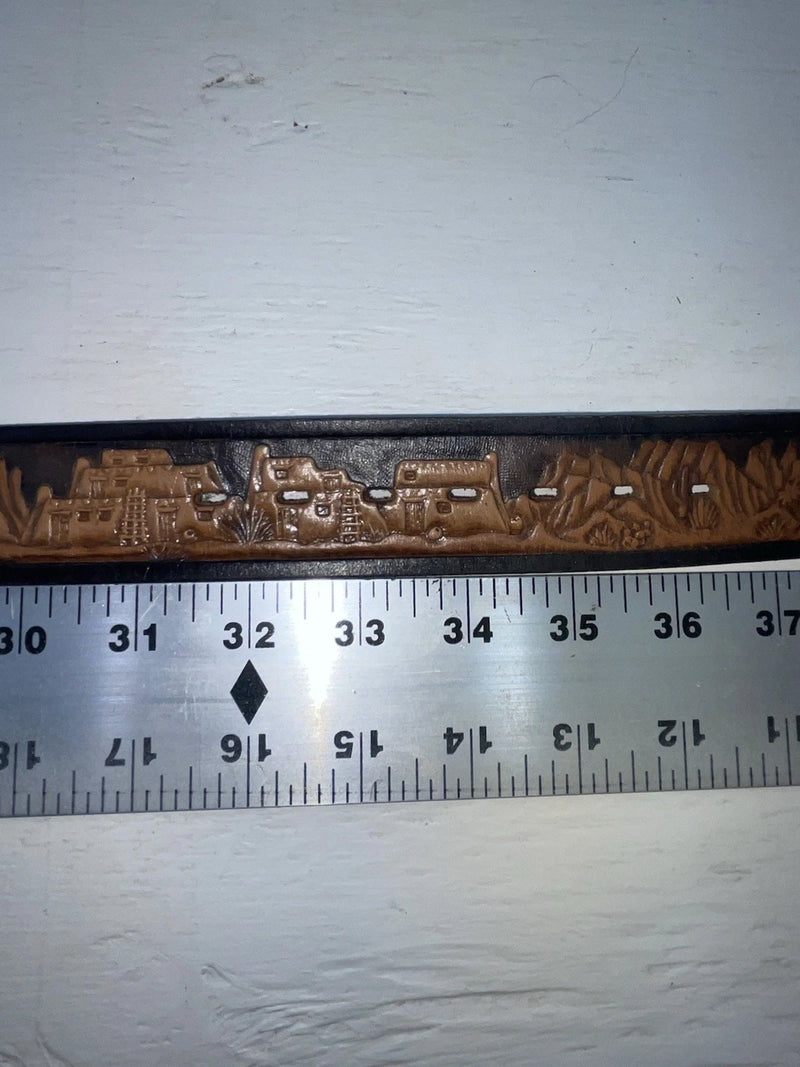 New Brown Genuine Leather Chambers Tooled 34” Belt #WS688 Z-112