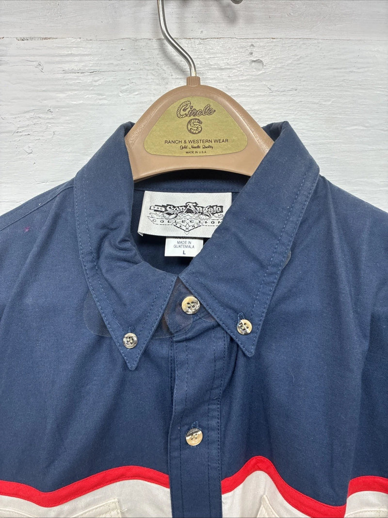 New Men’s San Angelo Multicolor Long Sleeve Button Up Large CC-35
