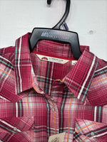 New Women’s Cumberland Pink Plaid Long Sleeve Pearl Snap XL GG-29