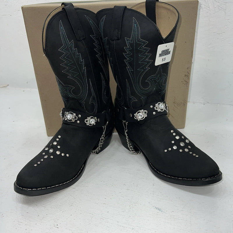 New Women’s Black Smoky Mountain Cowboy Boots. 3283 Y 5.5 5 1/2. 20-25