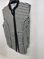 New Women’s Cowboy Threads Black White Design Sleeveless Button Up Medium YY-88