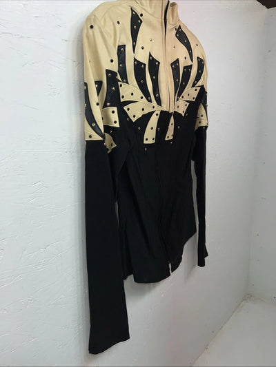 New Women’s 1849 Authentic Ranchwear Black Yellow Western Show Shirt XS WW-13