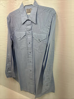 New Men’s H Bar C Blue Jean Long Sleeve Button Up 16 Large V-31