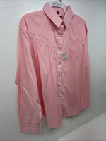 New Women’s White Horse Pink Gem Long Sleeve Pearl Snap XL II-38