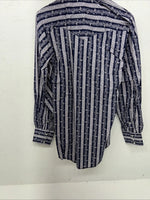 New Men’s Blue HbarC Ranchwear Long Sleeve Pearl Snap Shirt. M S-38