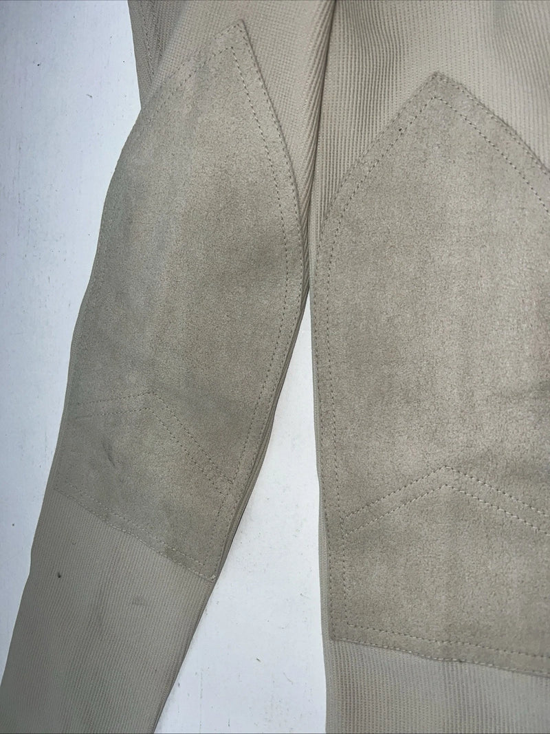 New Women’s Tan ABETTA English Knee Patch Riding Breeches. 26 R 912GYR26 D-90