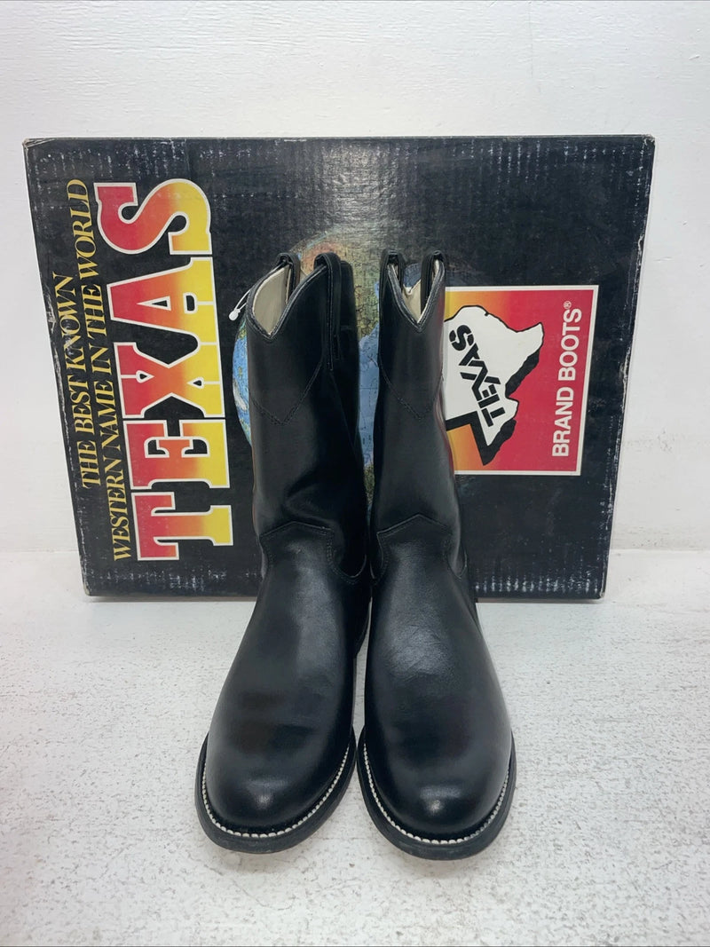 New Men’s Black Texas Brand Cowboy Boots. 4400 7.5 7 1/2 M. 1-50