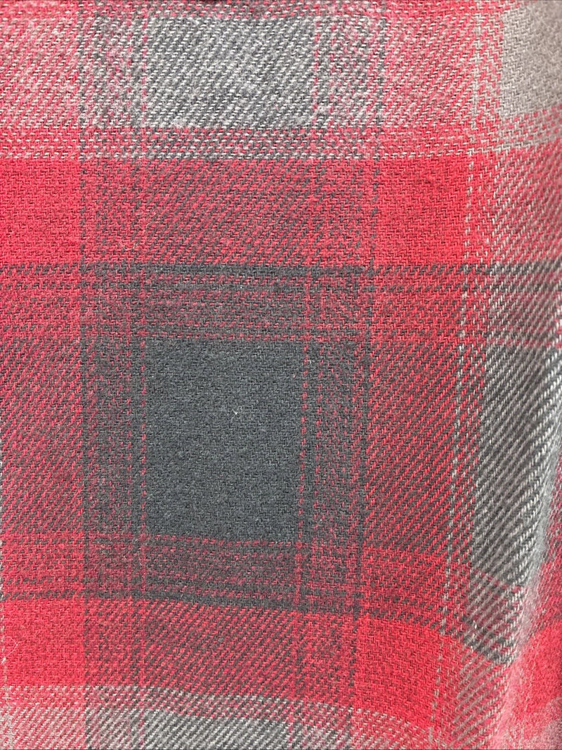 New Men’s ELY Cattleman Red Plaid Heavy Long Sleeve Pearl Snap Large CC-37