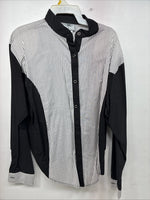 New Woman Cowboy Thread Black White Long Sleeve Button Up XL II-46