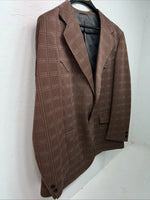 New Men’s Tanbark Red Plaid Suit Jacket 48R #720 X-601