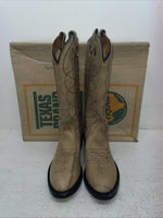 New Men’s Cream Texas Brand Cowboy Boots. 7899 7.5 7 1/2 D. 1-72