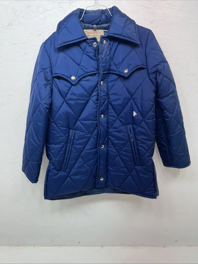 New Women’s Navy Western Fashion Puffer Jacket Size 10 QQ-19