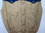New Women’s Tan Blue Vest Medium #9630 UU-32