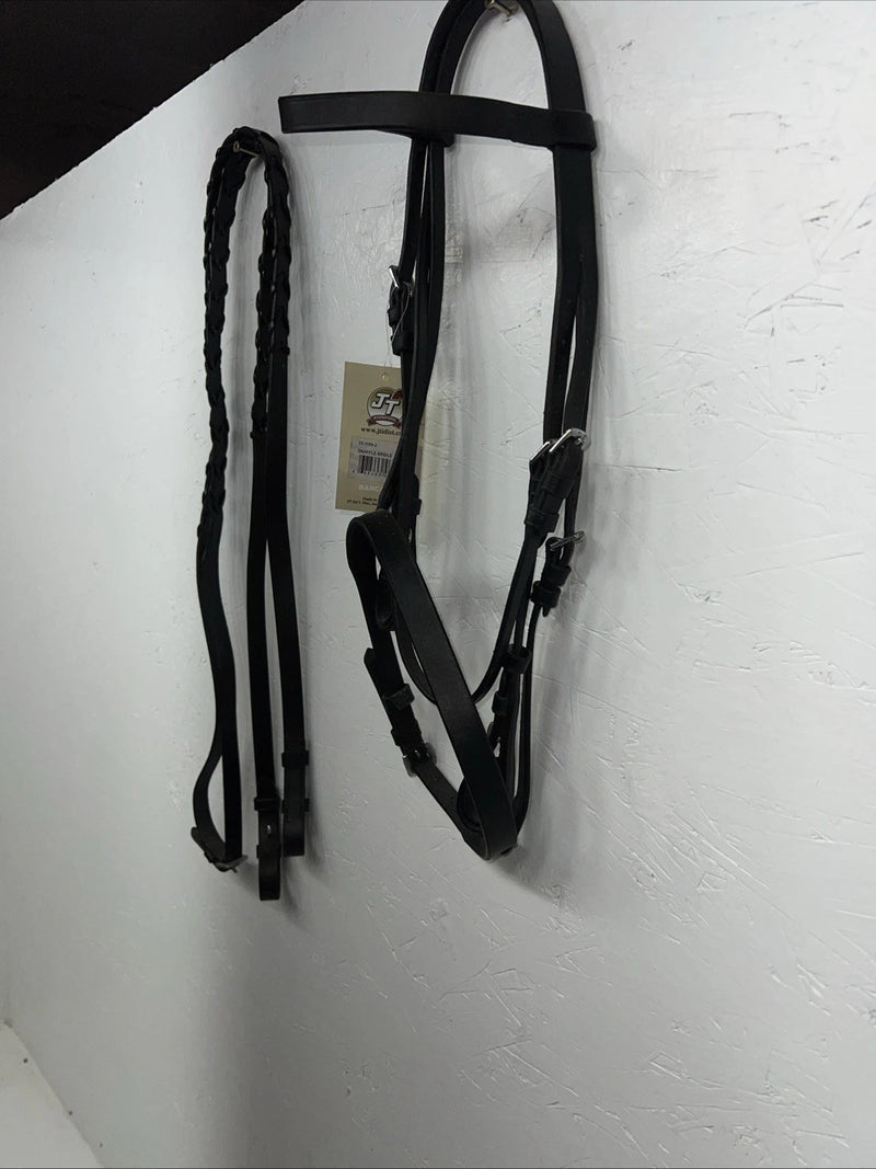 New Silver Fox Black Pony Snaffle Bridle #20-1189-2 BB-12