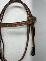 New Tough 1 Pony Leather 5/8”  Browband Headstall With Split Reins #42-880P U-23