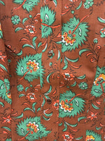 New Women’s Tem Tex Orange Floral Long Sleeve Pearl Snap Size 30 MM-105
