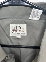 New Men’s ELY Cattleman Dark Siege Green Short Sleeve Pearl Snap 18.5 2XL M-28