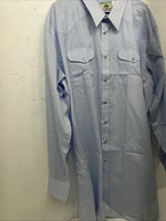 New Men’s Blue Stripped Mesquite Pearl Snap Long Sleeve Shirt. 19x37 3XL G-79