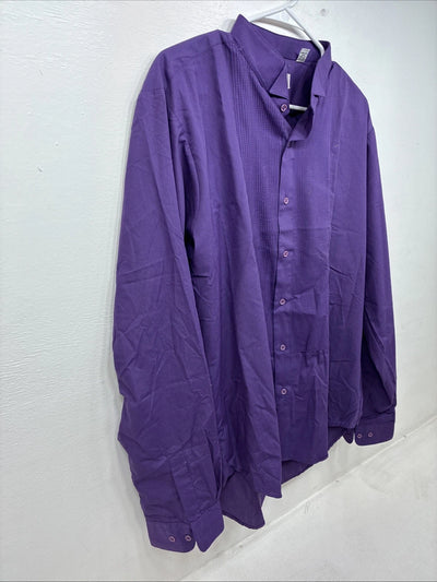 New Wayne Scott Purple Long Sleeve Button Up English Shirt XL MM-118
