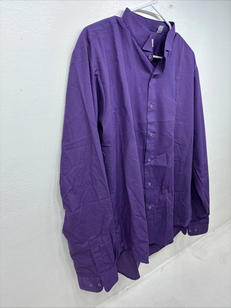 New Wayne Scott Purple Long Sleeve Button Up English Shirt XL MM-118