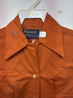 New Women’s Panhandle Slim Orange Short Sleeve Button Up Size 10 LL-104