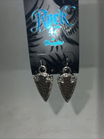 New Women’s Rock 47 Triangle Silver Dangle Earrings. ER2403R47 A-71
