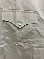 New Men’s H Bar C Brown Simple Long Sleeve Pearl Snap 16 X 33 Large A-65