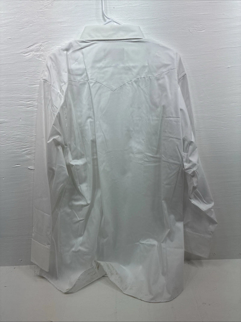 New Men’s Panhandle Slim White Long Sleeve Button Up 18 2XL F-59