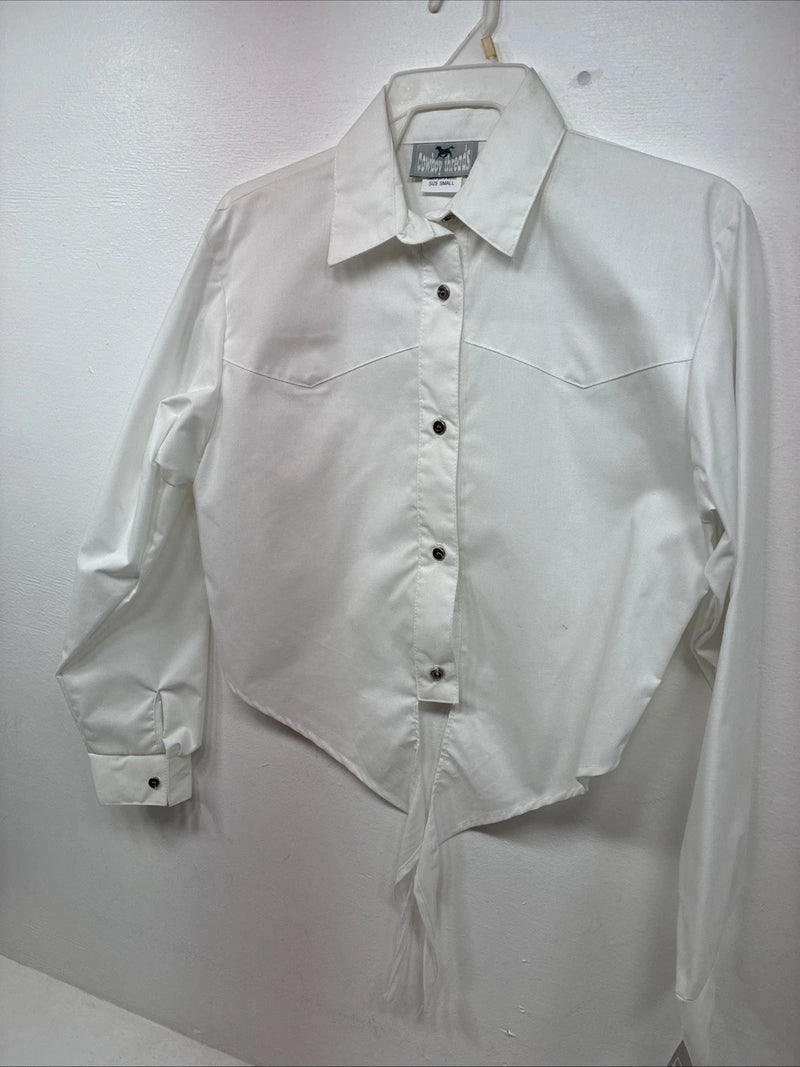 New Women’s Cowboy Threads White Long Sleeve Button Up Small DD-141