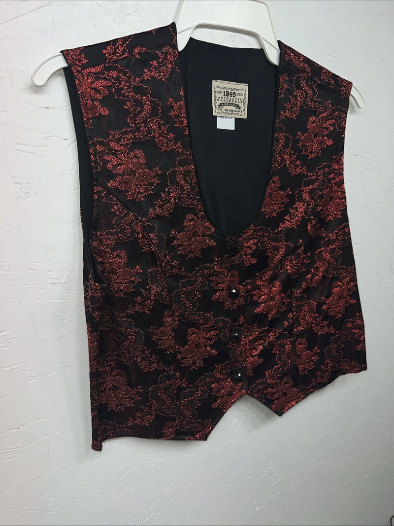 New Women’s 1849 Authentic Ranchwear Red Western Show Vest Medium WW-77