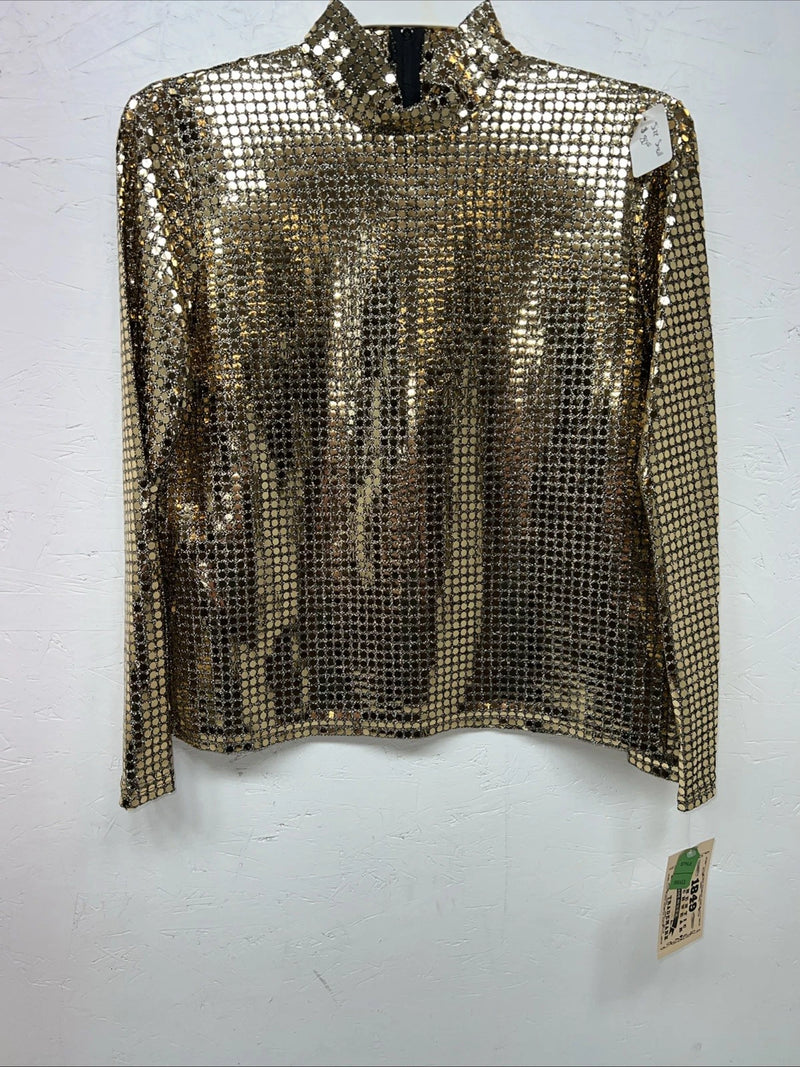 New Women’s 1849 Authentic Ranchwear Gold Long Sleeve Show Shirt Small WW-7
