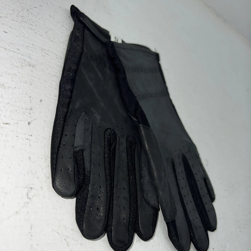 New Tuff Mate Black Riding And Show Leather Gloves Size 6 #1303 E-502