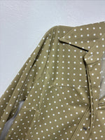 New Women’s Dickson Jenkins Tan Polkadot Long Sleeve Pearl Snap Size 34 KK-62