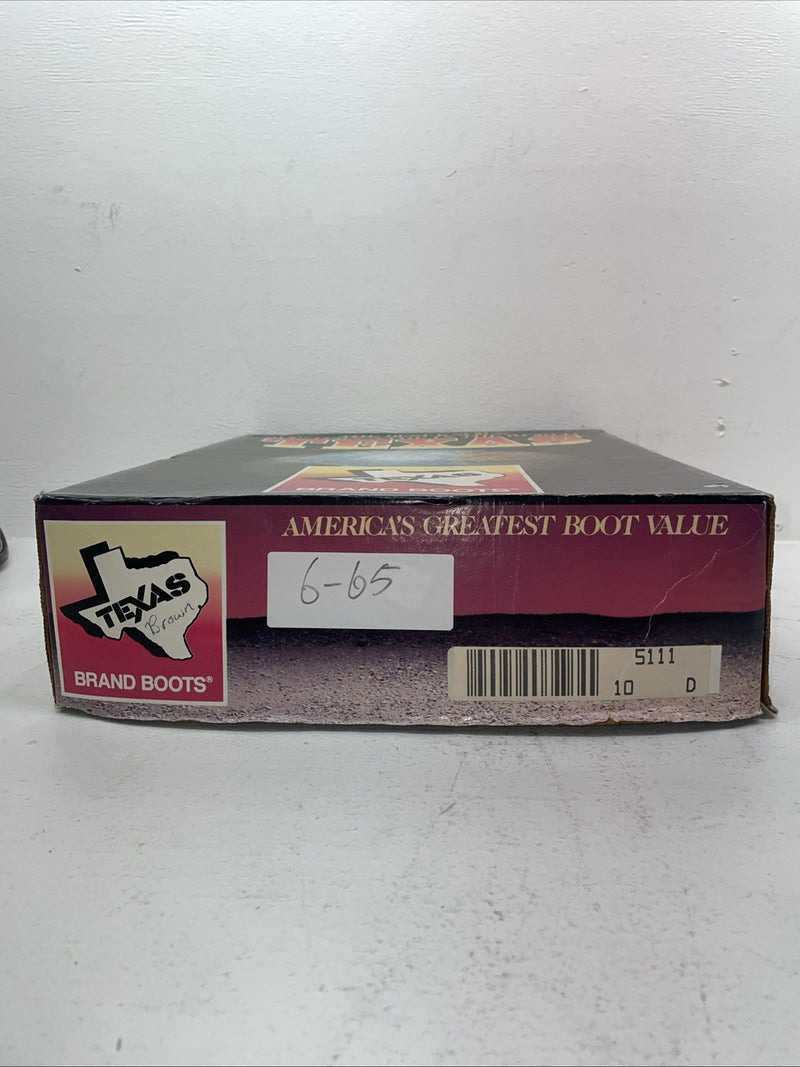 New Men’s Brown Texas Brand Cowboy Boots. 5111 10 D. 6-65