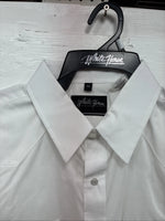New Men’s White Horse Simple White Western Short Sleeve Pearl Snap XL T-12