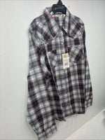 New Women’s Cumberland Purple Plaid Long Sleeve Pearl Snap Size 1X GG-10