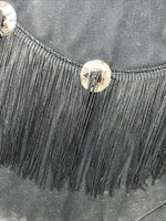 New Women’s Black Fringe Western Express Vest XL UU-43