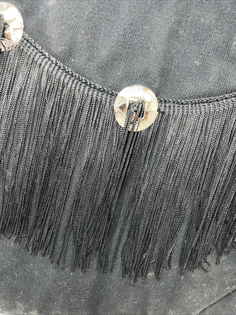 New Women’s Black Fringe Western Express Vest XL UU-43