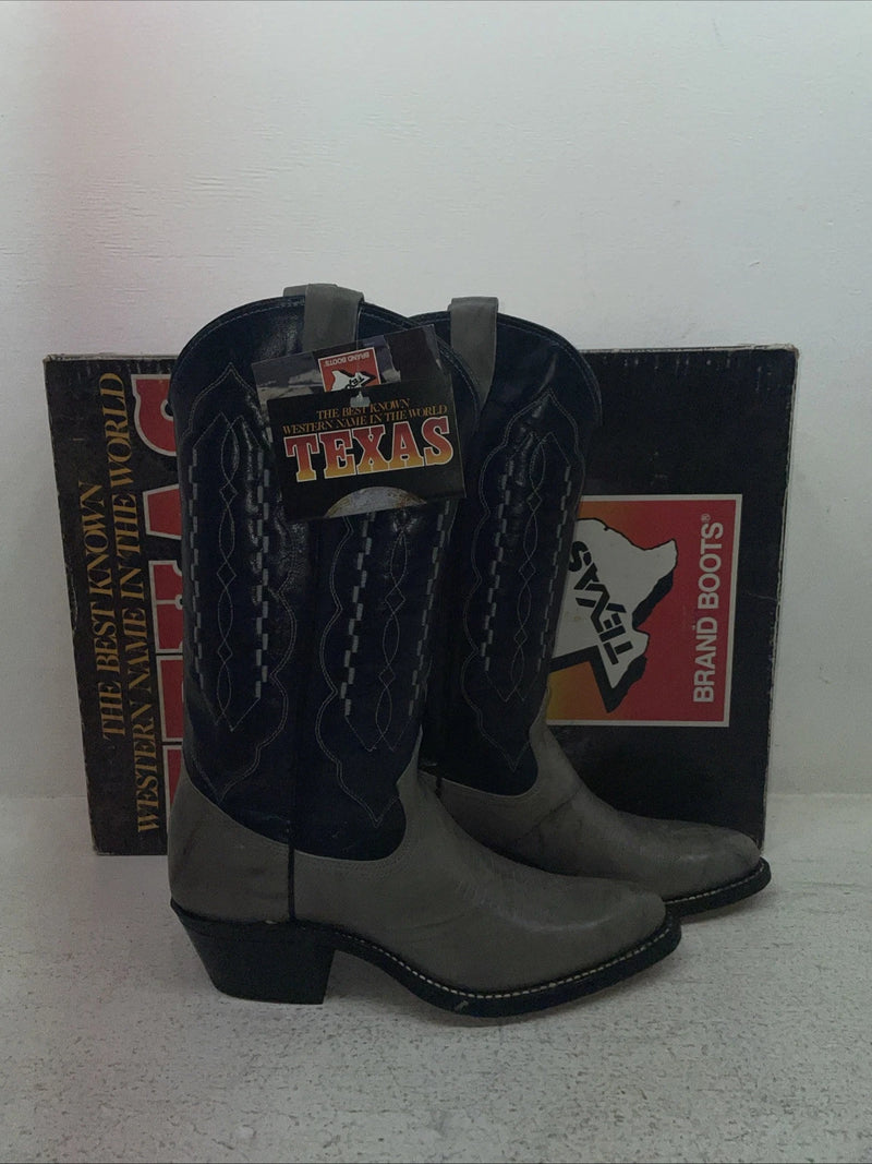 New Men’s Gray Texas Brand Cowboy Boots. 5502 7.5 7 1-2 D. 3-150