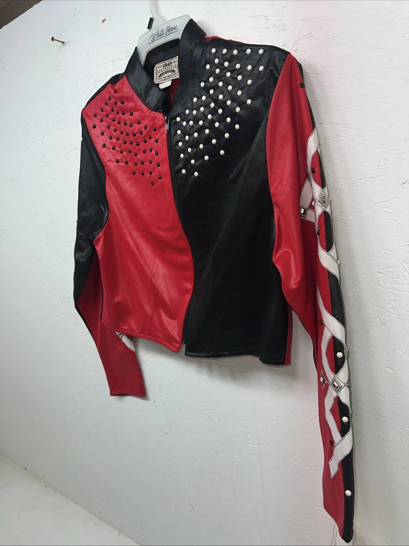 New Women’s 1849 Authentic Ranchwear Red Black Short Show Jacket Medium WW-25