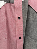 New Men’s Cowboy Threads Pink Gray Short Sleeve Button Up Large CC-39