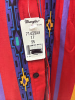 New Men’s Wrangler Multicolor Long Sleeve Button Up 17 XL DD-4