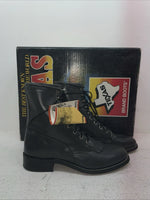 New Men’s Gray Lace Up Texas Brand Cowboy Boots. 8852 9 E E. 3-35