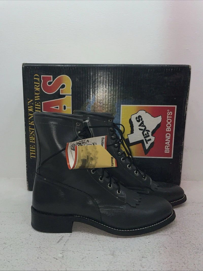 New Men’s Gray Lace Up Texas Brand Cowboy Boots. 8852 9 E E. 3-35
