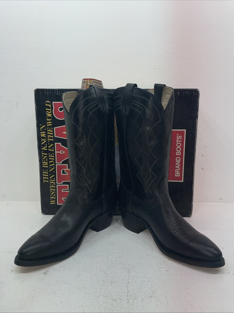 New Men’s Black Texas Brand Cowboy Boots. 5100 10 D. 6-77