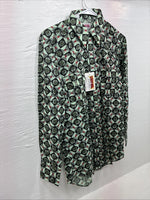 New Mens Denver Green Design Long Sleeve Pearl Snap 14.5 Small AA-81