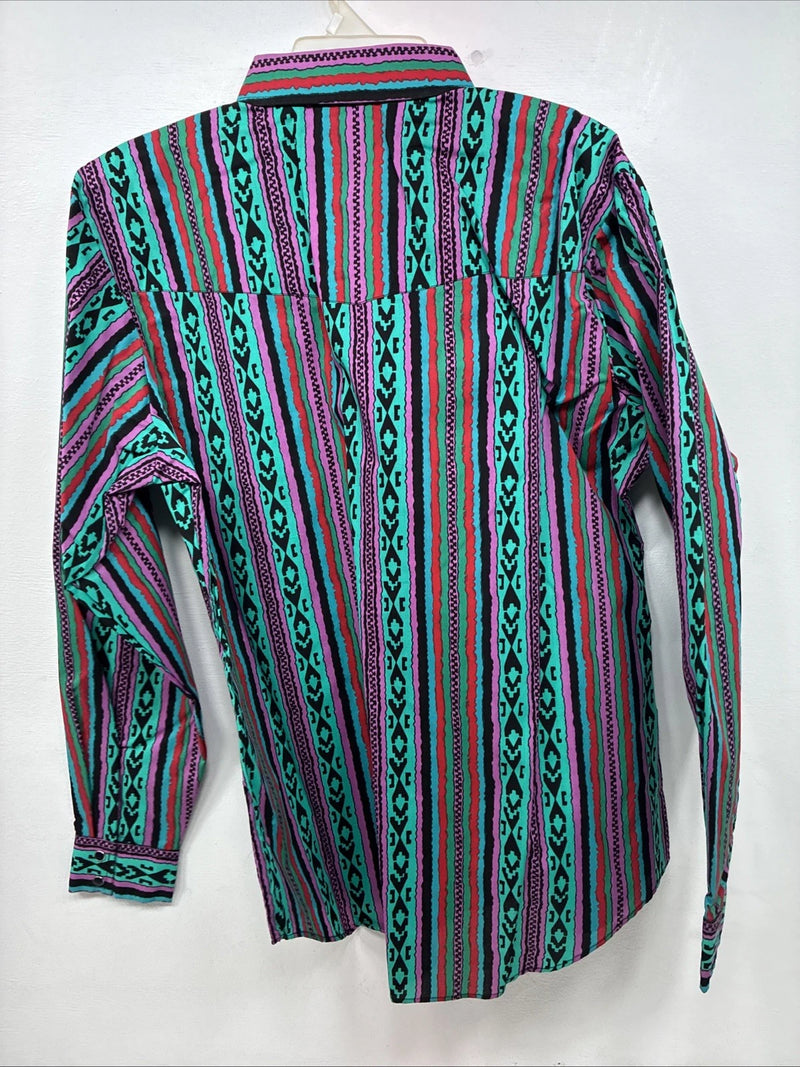New Women’s Country Charmers Multicolor Long Sleeve Pearl Snap XL II-57