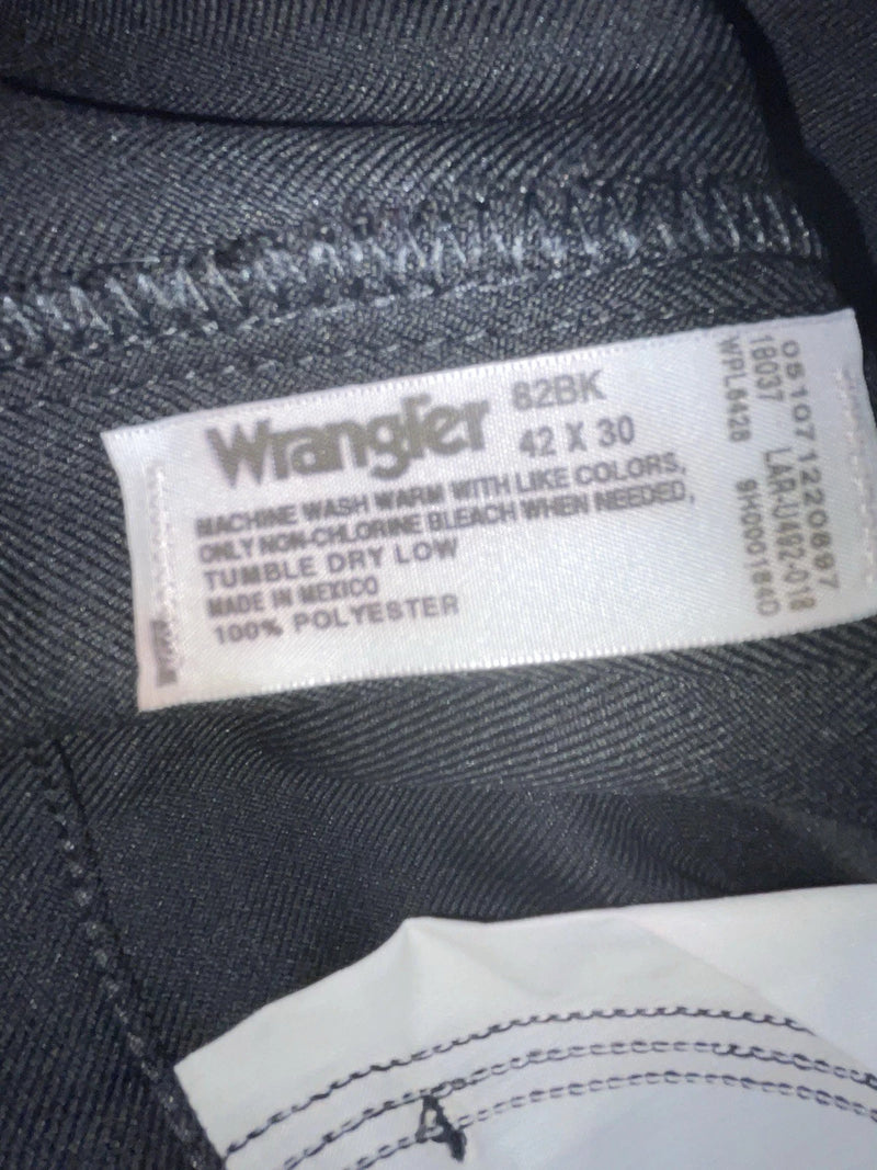 New Vintage Black Wrangler Polyester Pants #82BK SS-19