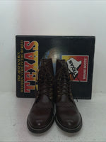 New Men’s Brown Lace Up Texas Brand Cowboy Boots. 8721 9.5 9 1/2 D. 5-44